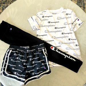 Girls Champion 3 piece Outfit black/white